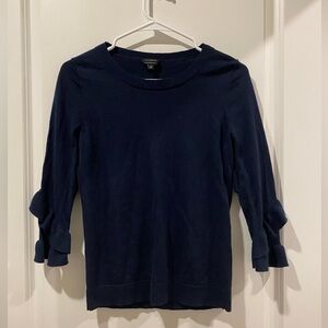 Talbots Navy Blue Long Sleeve 100% Merino Wool small